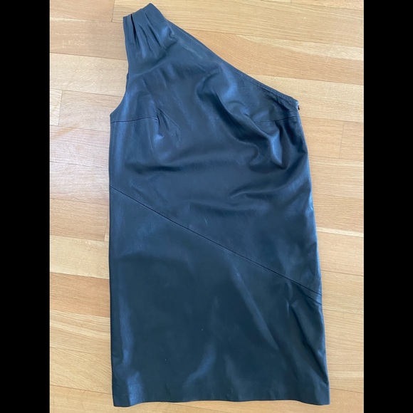 Gat  Rimon Asymmetrical Leather Dress - Picture 4 of 4